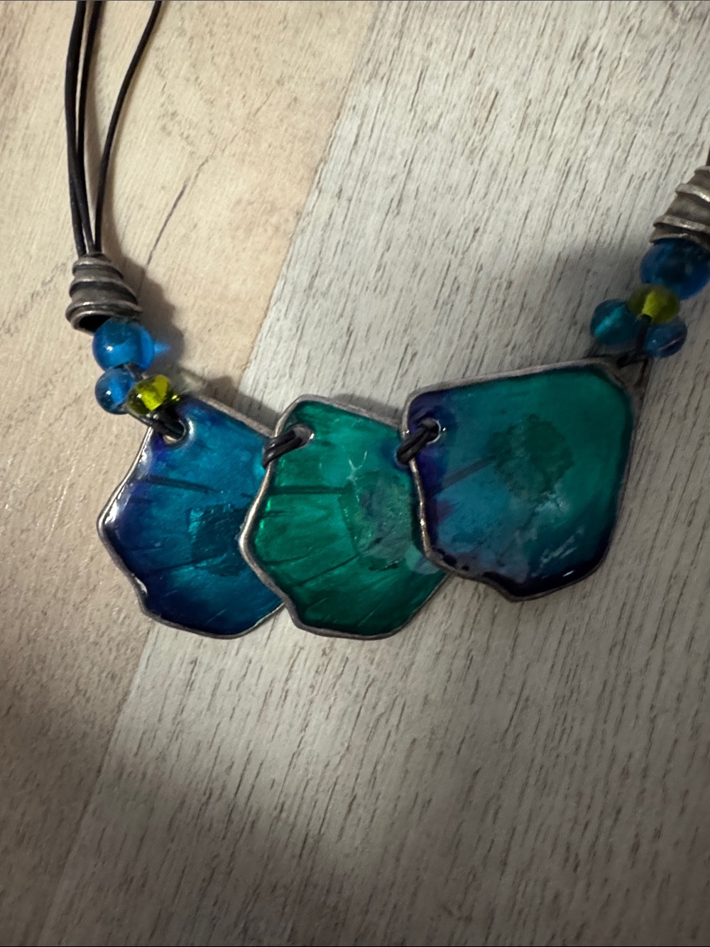 Chico’s Teal & Blue Glass Pendant Necklace - Women Jewelry